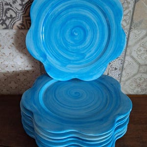 RB Alcobaca Portugal vintage pizza plate - plate - large design steak plate - dinner plate flower - hand-painted - rarity