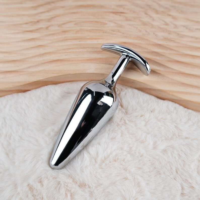 Custom Name Curved Butt Plug Base With Jewelry, Gemstone Stainless