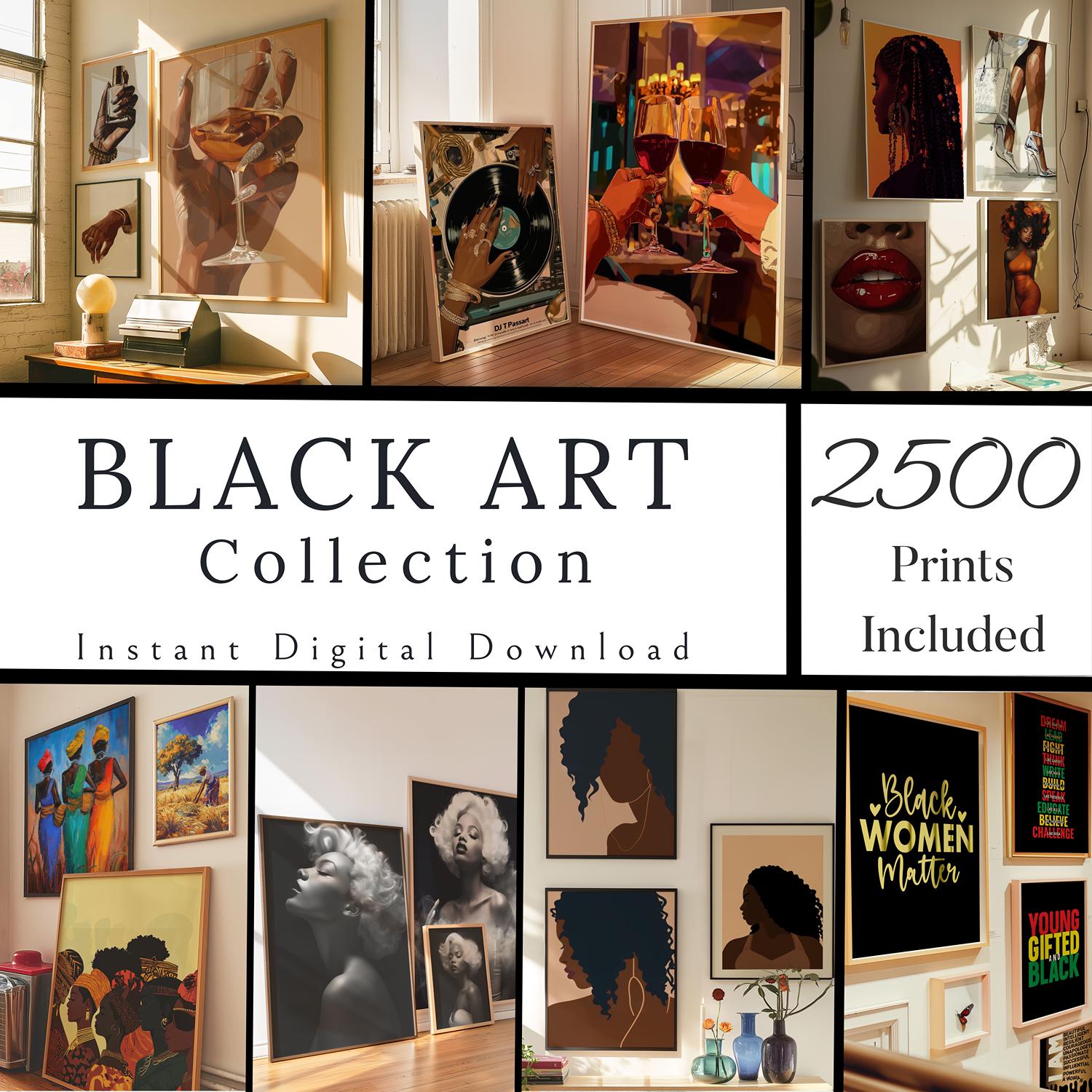 Black Art Collection of 2500 Prints, Black Woman Art, African American Art, Black Art Prints, Abstract Gallery Wall Art, Printable Art, 140