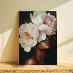 Black Girl Art, Floral Art, Woman Print, Fashion Posters, African American Prints, Modern African Art, Black Culture Art, Printable Art, 70