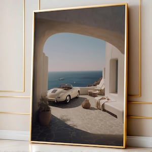 Porsche Wandkunst, Porsche Poster, Porsche 911 Poster, Küsten Wandkunst, Auto Dekor, Vintage Poster, Auto Poster, Geschenke für Ihn, druckbare Kunst Bild 2
