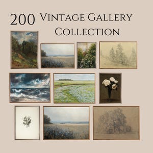 Franse landschap muurkunst set, vintage olieverfschilderij, landschapsschilderijen, Cottagecore decor, boerderij schilderij, downloadbare kunst, 262