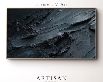 Black Abstract Samsung Frame TV Art, Abstract Painting, Gothic Decor, Dark Academia Decor, Moody Wall Art, Frame TV Art, Digital Download