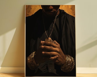 Arte de hombre negro, arte mural de hombre negro, arte mural masculino, impresiones afroamericanas, impresiones de arte negro, arte mural afrocéntrico, arte imprimible 272