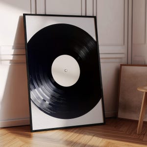 Póster de disco de vinilo retro, póster de música, arte de tocadiscos, arte de pared musical, regalo para amantes de la música, arte de pared minimalista, arte de pared imprimible, A163