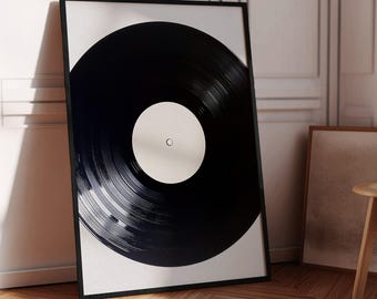 Retro Vinyl Record Poster, Music Poster, Record Player Art, Music Wall Art, Music Lover Gift, Minimalist Wall Art, Printable Wall Art, A163