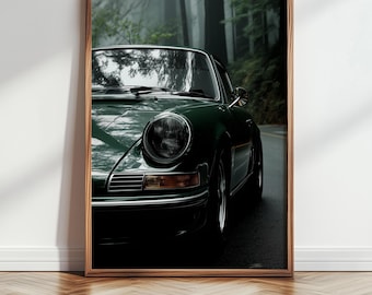 Vintage Porsche 911 Poster: Retro Auto Wandkunst (Digitaler Download)