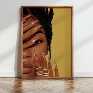 African American Wall Art, Black Woman Art, Black Art, Black Wall Art, Minimalist Art, Afrocentric Art, Black Girl Poster, Printable Art 344