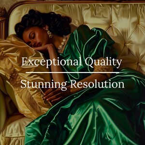 Black Woman Sleeping Print, Black Woman Art, African American Print, Luxury Poster ,African Art, Vintage Oil Painting, Afrocentric Decor image 3
