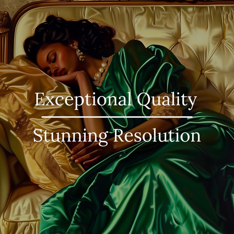 Black Woman Sleeping Print, Black Woman Art, African American Print, Luxury Poster ,African Art, Vintage Oil Painting, Afrocentric Decor image 3
