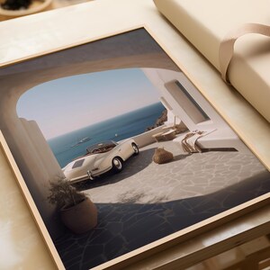 Porsche Wandkunst, Porsche Poster, Porsche 911 Poster, Küsten Wandkunst, Auto Dekor, Vintage Poster, Auto Poster, Geschenke für Ihn, druckbare Kunst Bild 3