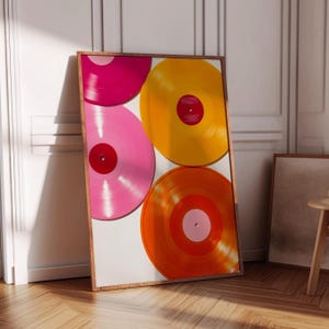 Abstract Music Poster, Vinyl Record Poster, Retro Vinyl Art, Record Player Art, Music Lover Gift, Apartment Art, Printable Art, A242