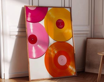 Affiche de musique abstraite, affiche de disque vinyle, oeuvre d'art vinyle rétro, oeuvre de tourne-disque, cadeau pour mélomane, oeuvre d'art pour appartement, oeuvre d'art imprimable, A242
