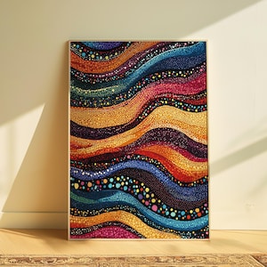 Abstract Painting, Aboriginal Dot Art Poster, Abstract Print, Aboriginal Art, Australian Wall Art, Modern Home Decor, Downloadable Art, 245
