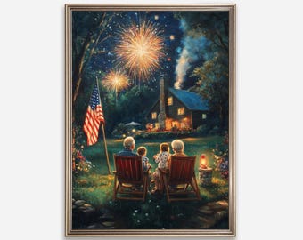 愛国的なウォールアート、独立記念日のウォールアート、アメリカ国旗プリント、独立記念日のプリント、独立記念日の装飾、農家の絵画、印刷可能なアート