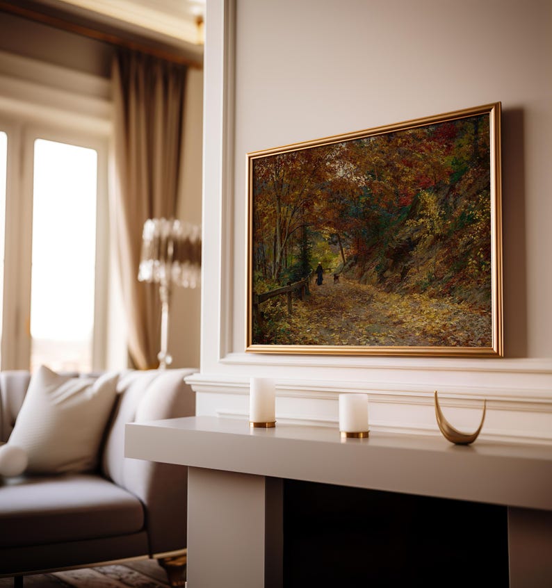 Autumn Forest Path Poster Print | Vintage Impressionist Fall Wall Art ...