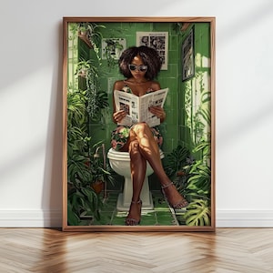 Black Woman Art, Bathroom Wall Art, Black Art Prints, African American Print, Black Art, Black Wall Art, Maximalist Decor, Printable Art 304
