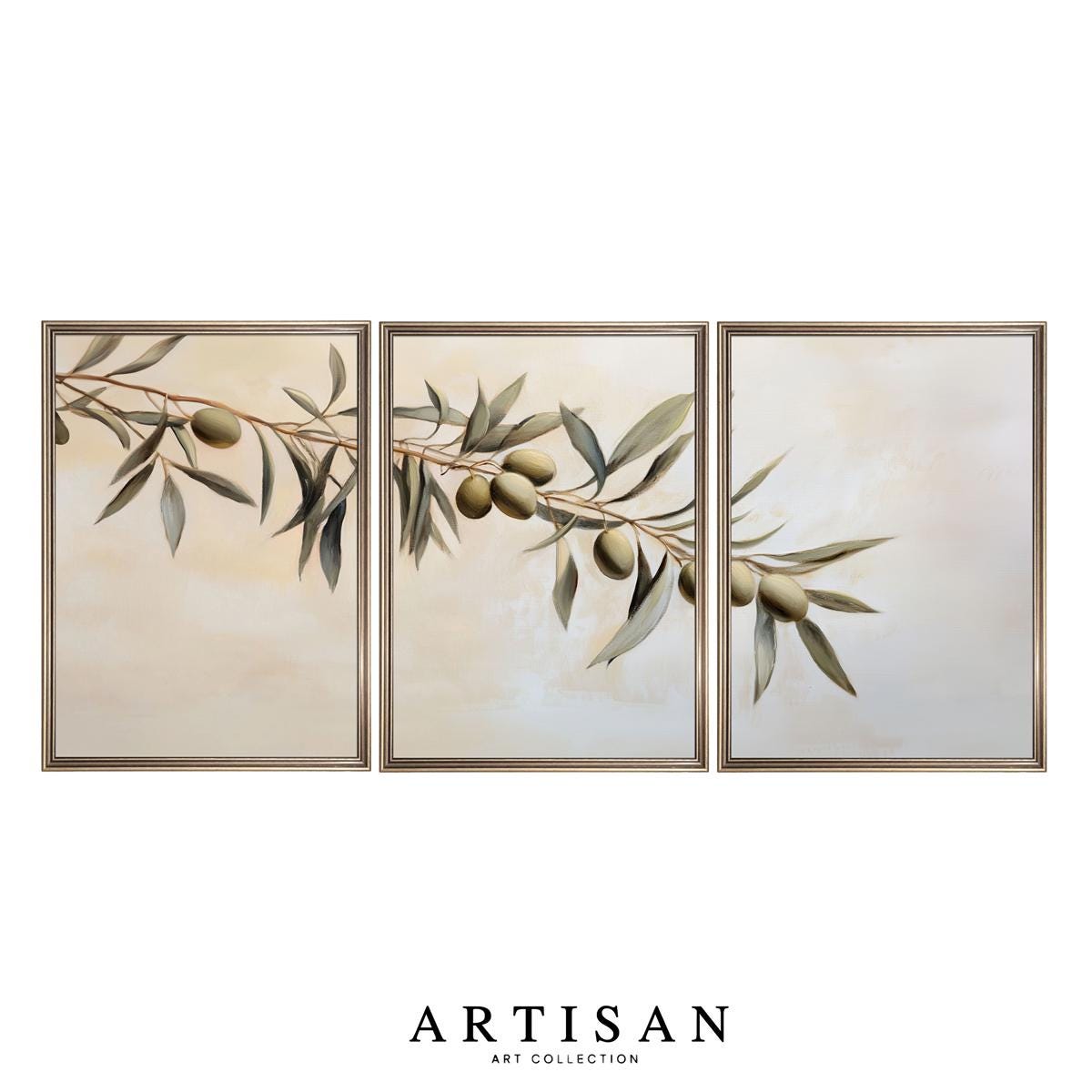 Rustic Olive Branch Wall Art Set Of 3 Olive Branch Painting Botanical rustic-olive-branch-wall-art-set-of-3-olive-branch-painting-botanical