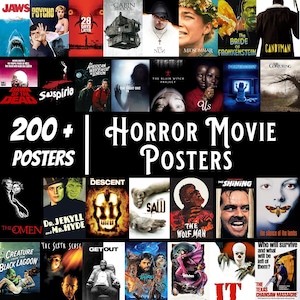 Horror Movie Posters 200, Classic Halloween Movie Print, Vintage Retro Film Posters, Gallery Wall Art, Home Theatre Decor, Digital Art, C136