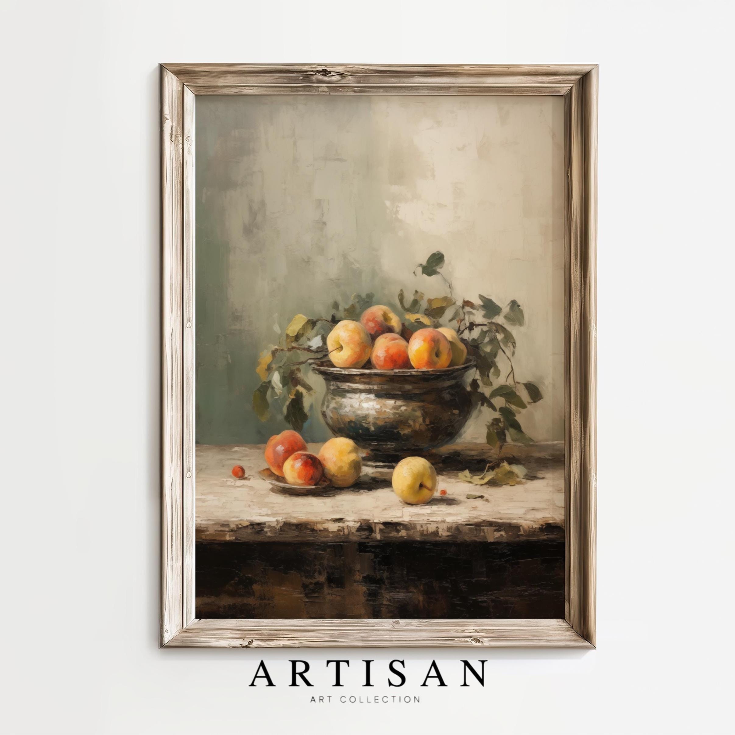Bowl of Apples Still Life Poster | Rustic Kitchen Wall Art Print ...
