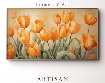 Spring Frame TV Art, Samsung Frame TV Art, Flower Frame TV Art, Pastel Tulips Floral Print, Wildflower Spring Wall Art, Cottagecore Decor 22