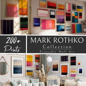 Set de 200 pinturas abstractas de Mark Rothko, impresiones de Mark Rothko, set de galería para pared, arte wabi sabi, decoración colorida para apartamentos, arte imprimible, C2