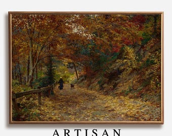 Landscape Oil Painting, Vintage Painting, Farmhouse Wall Art, Autumn Print, Fall Decor, Forest Print, Cottagecore Decor, Printable Art 41