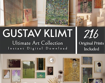 200 Gustav Klimt Art Prints - The Kiss & Gold Period Collection, Artistic Wall Art Set, Art Nouveau Printable Masterpieces, Bundle Wall Art