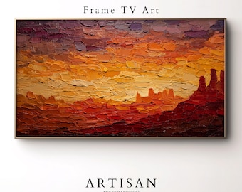 Burnt Orange Desert Landscape Art for Samsung Frame TV (Digital Download