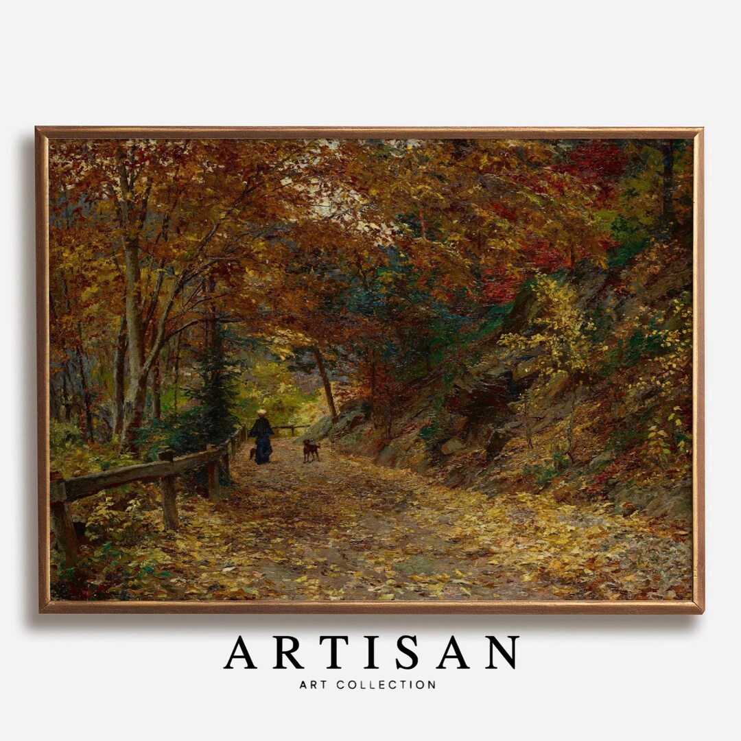 Autumn Forest Path Poster Print | Vintage Impressionist Fall Wall Art ...