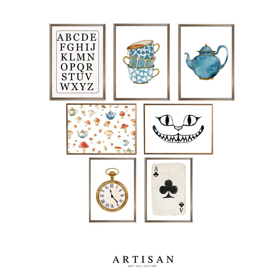 Vintage Alice in Wonderland Nursery Print Set, Vintage Nursery Wall Art ...