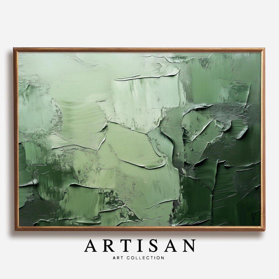 Sage Green Wall Art, Abstract Art, Textured Wall Art, Large Canvas ...