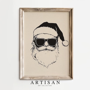 Retro Santa Claus Christmas Sketch, Santa Claus Printable, Santa Claus Portrait, Retro Santa Poster, Christmas Decor, Printable Art, C184
