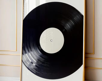 Minimalist Vinyl Record Poster, Black White Wall Art, Record Lover Print, Modern Music Room Decor, Minimalist Wall Art, DJ Studio Decor