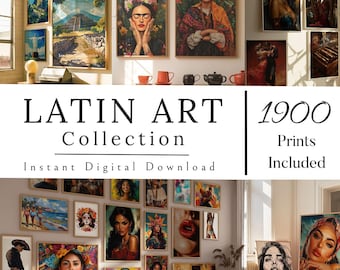 Latin Art Collection 1900 Prints, Mexican Art, Frida Khalo, Woman Art, South American Prints, Chicano Art, Latin Decor, Printable Art, 234