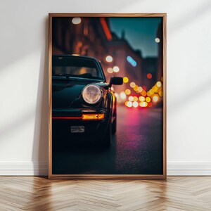 Poster vintage Porsche 911: decorazione murale per auto retrò, decorazione per caverne maschili, decorazione per garage (download digitale)