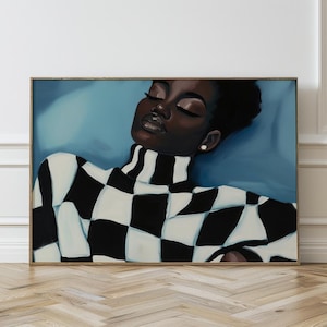 Black Woman Sleeping Art, Black Woman Art, Black Art Prints, African American Prints, African Art, Abstract Painting, Printable Art, 339