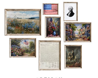 American Gallery Print Set, USA Wall Print, 4th of July, American Art, Patriotic Print, American Flag, Independence Day, Printable Art, C76