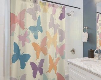Butterfly Shower Curtain cottagecore butterflies stylish bath curtain bathroom decor housewarming gift cottage core decor eclectic gift