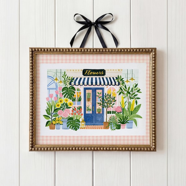 Flower Shop Wall Art Flower Market Print French Flower Shop Digital Download Flower Lover Gift Printable Floral Shop Art Garden Lover Gift