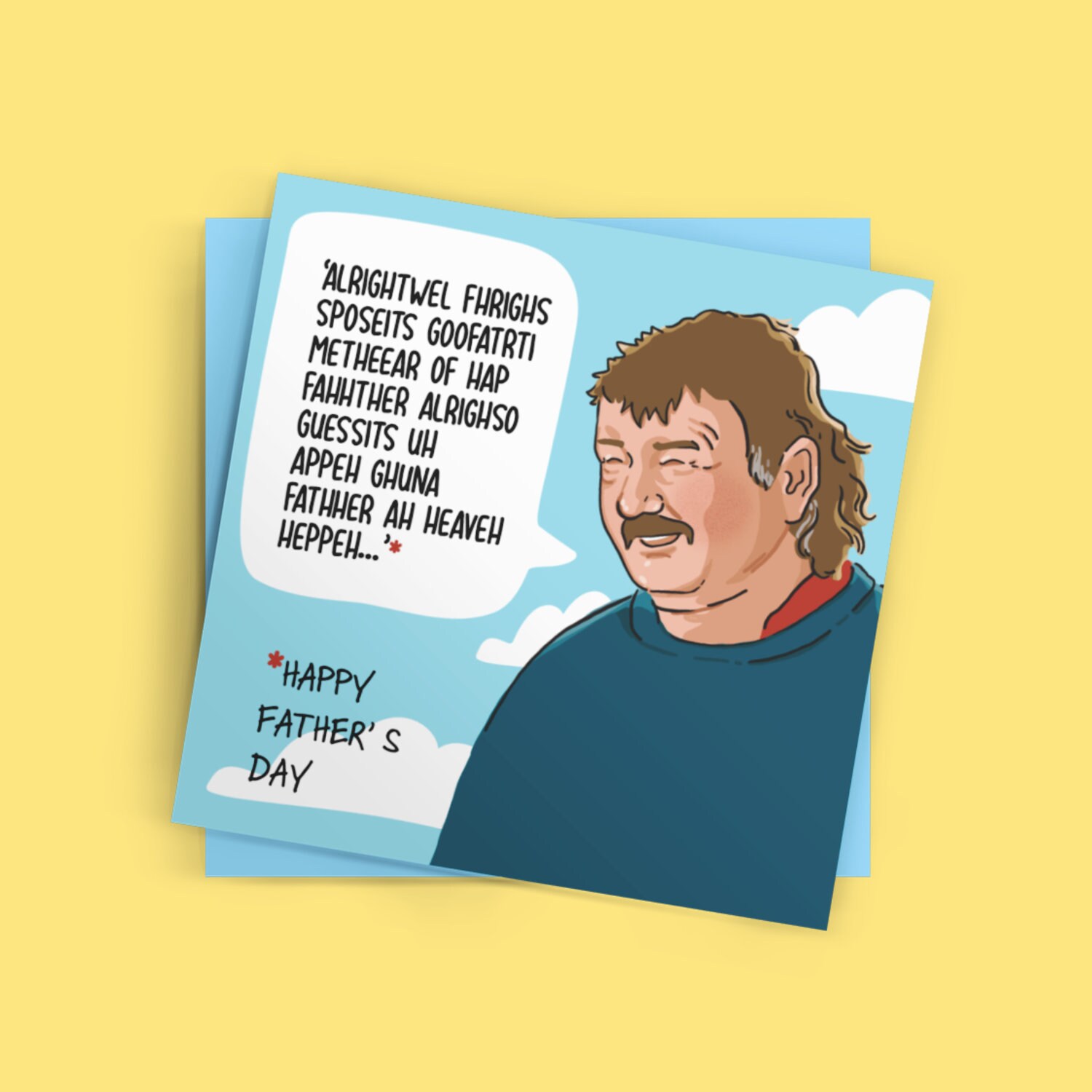 Clarksons Farm Geburtstagskarte - 'Happy Birthday', Diddly Squat Design, Blauer Umschlag