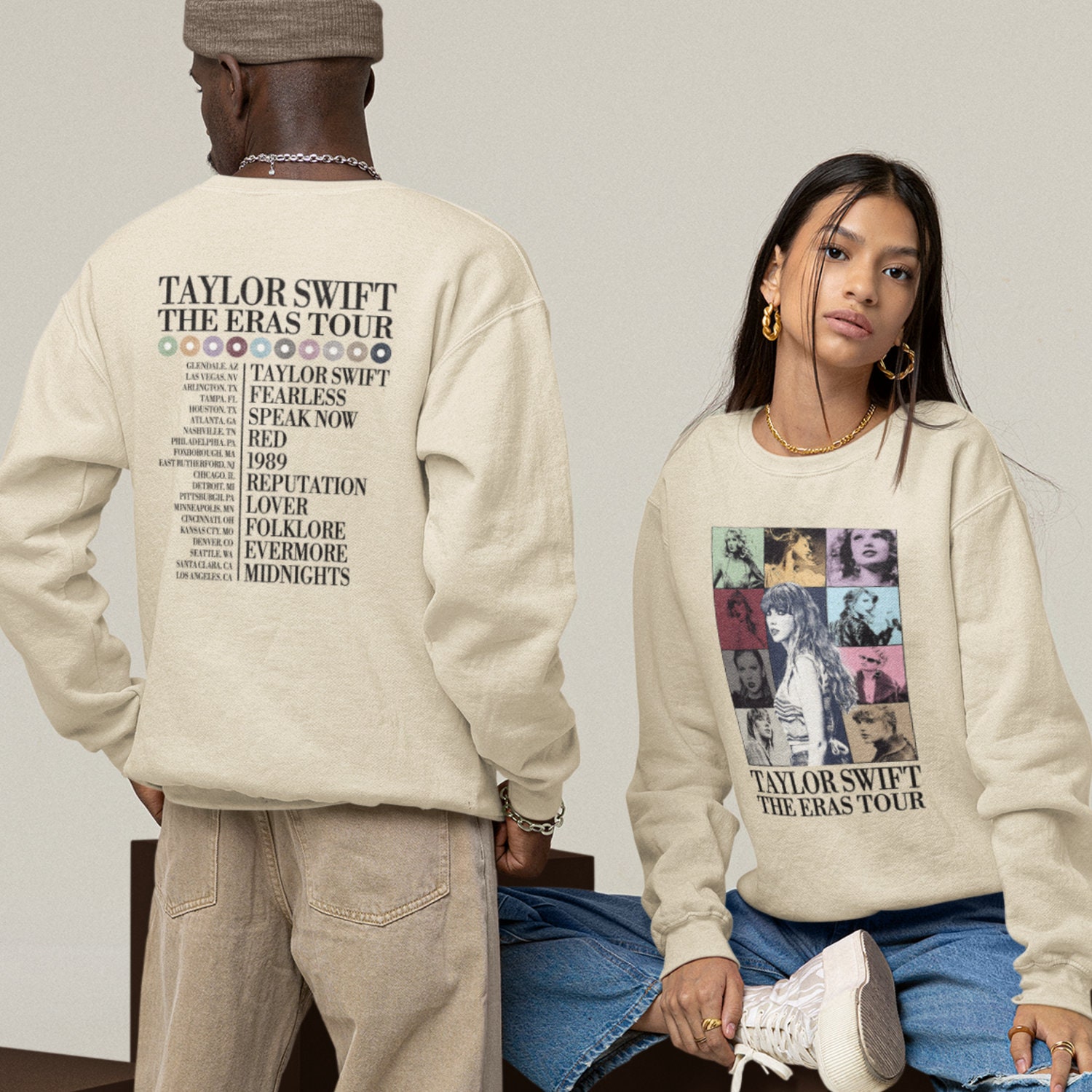 Eras Tour - Natural Oversized Jumper Sweatshirt - Swiftie