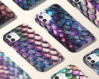 Dragon Scales-telefoonhoesje voor iPhone 16 15 14 13 12 11, Samsung Galaxy S24 S23 Ultra, Dragon Scales-telefoonhoesje, metallic Dragon-telefoonhoesje