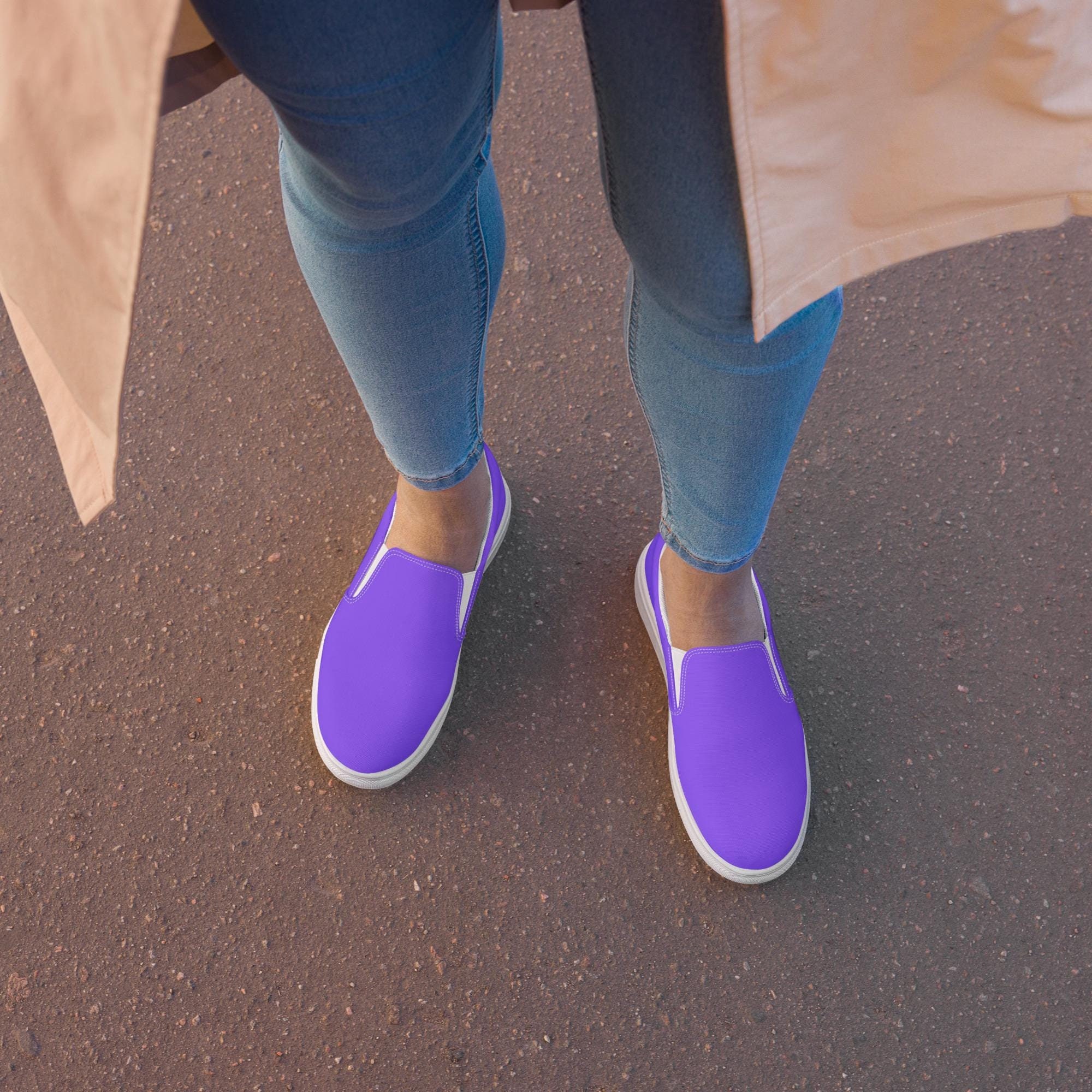 Dark purple slip on vans hot sale