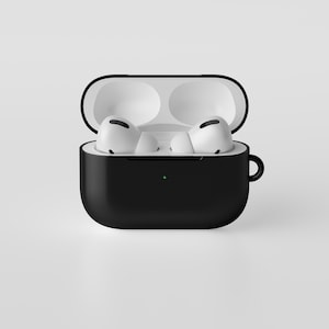 Sleek Black AirPods Cover - Stylish Protection for Your Wireless Earbuds, Black AirPods Case, Black Protective AirPods Case, Trendy Airpods