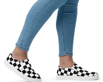 Personalisierbare Checkerboard Vans Slip On Passform Checker Vans
