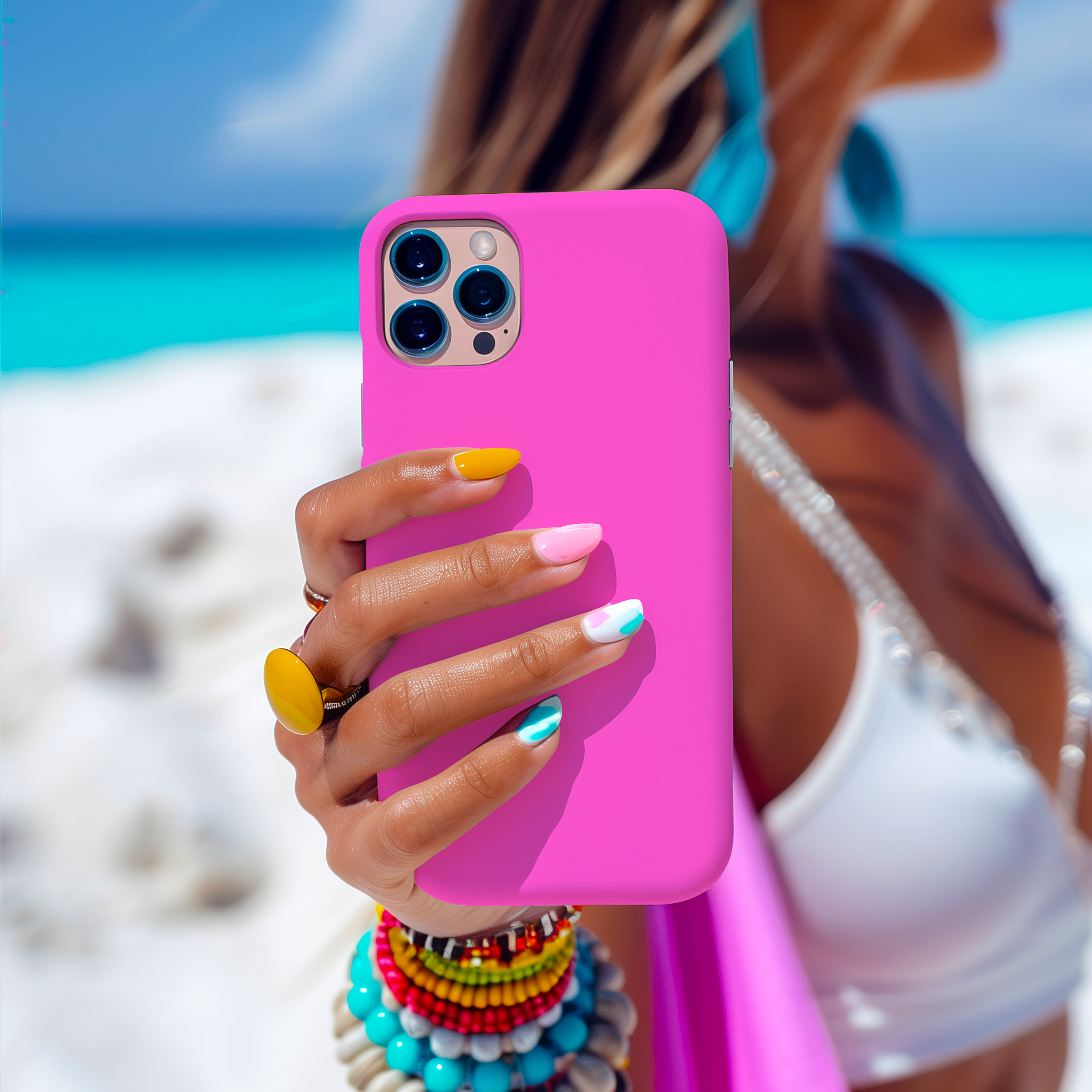 HOT PINK iPhone Case Matte Pink iPhone 14 Case Bright Pink iPhone 15
