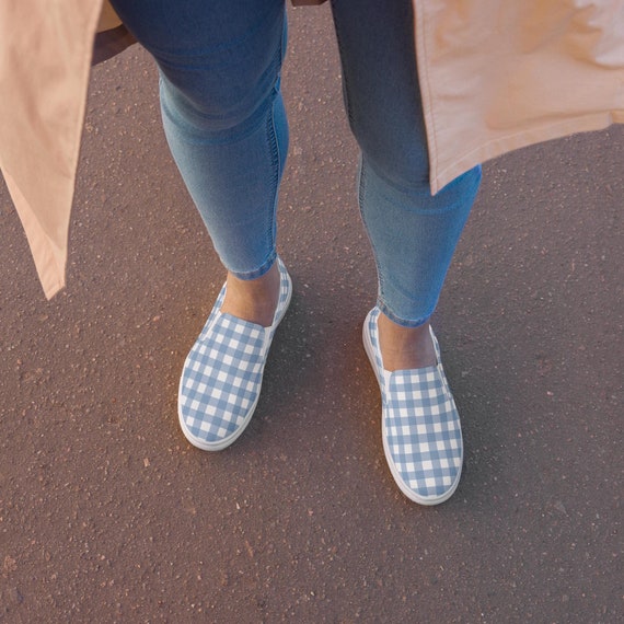 Gingham slip on vans hotsell