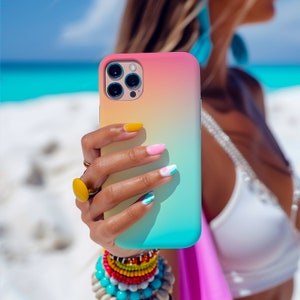 RAINBOW OMBRE-hoesje voor iPhone® 14 | iPhone-hoesje met regenbooggradiënt | kleurrijk telefoonhoesje voor iPhone 14 rood geel groen verloop