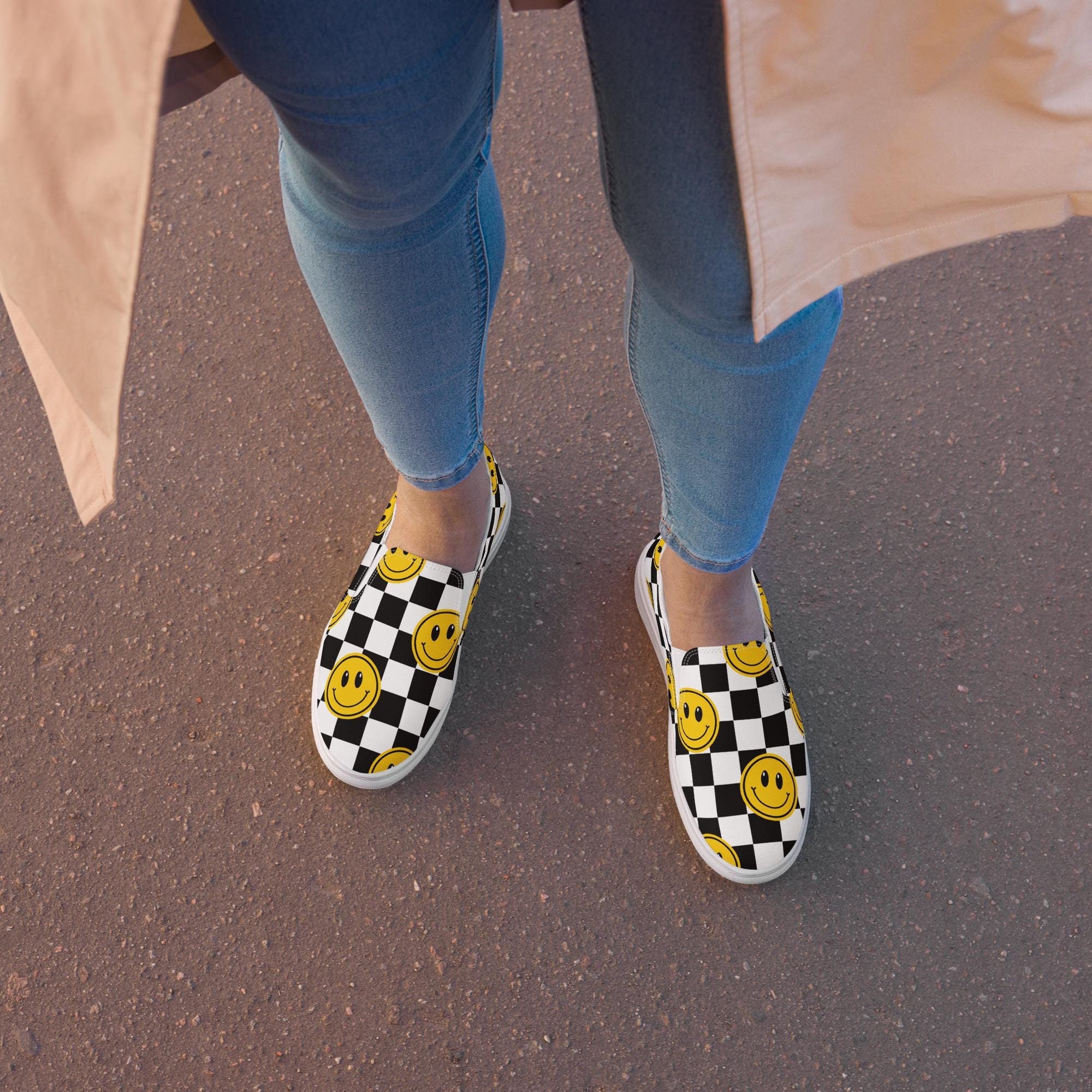 国内配送 VANS AUTHENTIC SMILEY CHECKER BLACK Vans Wallpaper Authentic Smiley 'Black White' VN000EE3BP9